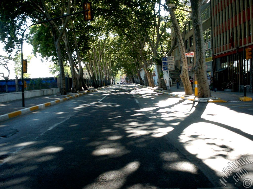 View towards Besiktas district from the way of Besiktas-Ortakoy in Istanbul city of Turkey.
